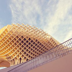 A striking view of the Metropol Parasol in Seville's Plaza de la Encarnación.